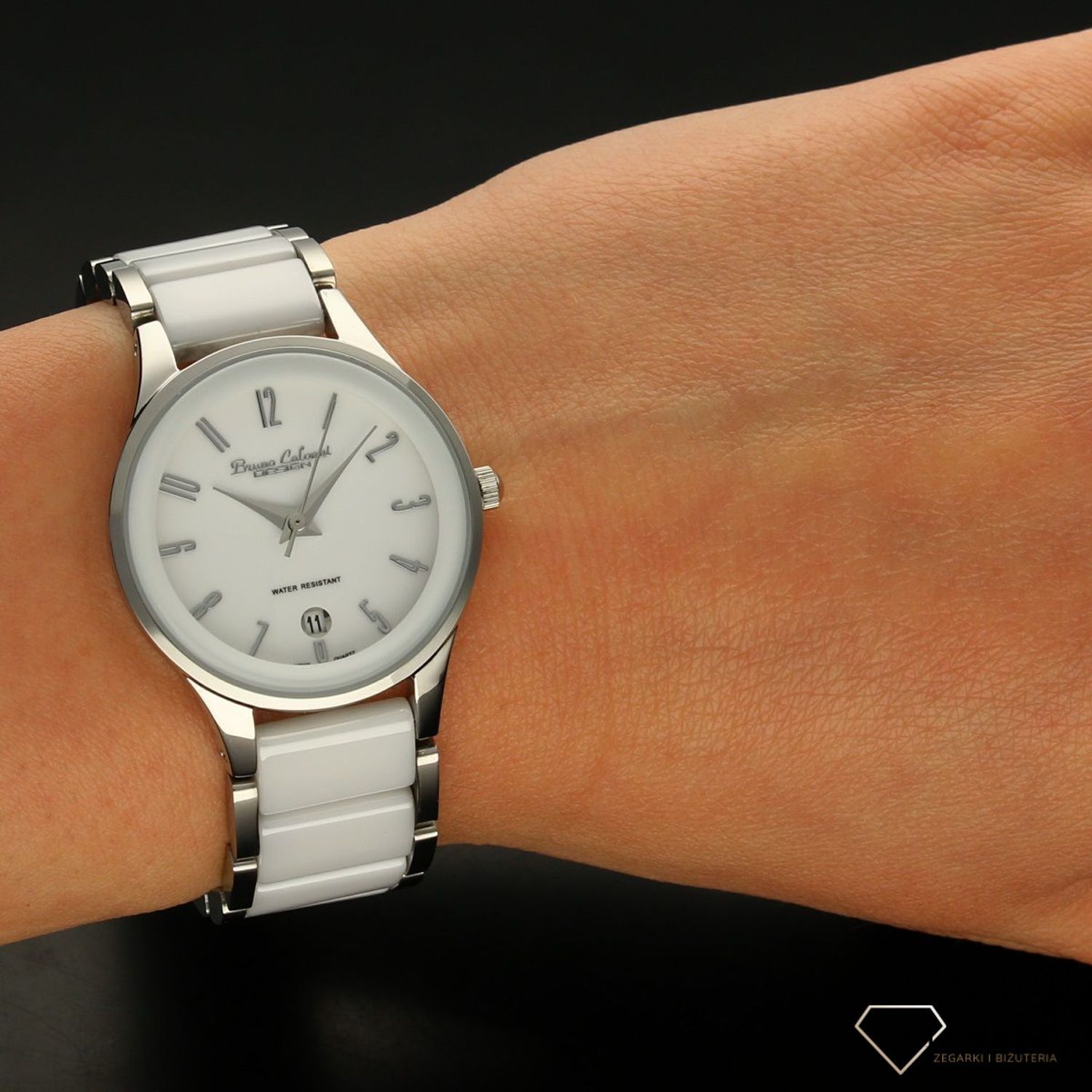 Zegarek damski ceramiczny Bruno Calvani 'Biel stalo' BC922 CERAMIKA STAL.jpg